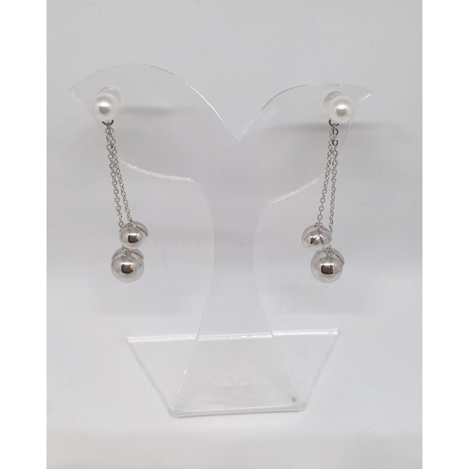  Дамски сребърни обици с перли | SB30052