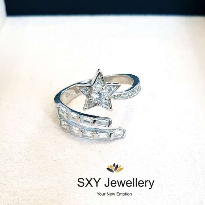 Дамски сребърен пръстен "Падаща звезда" | SR3449